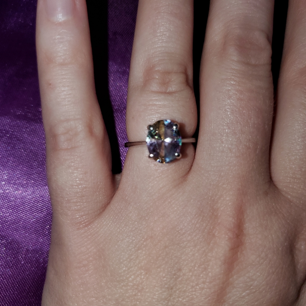 Rainbow Colored Sterling Silver Ring - image 3